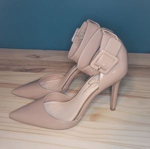 Jessica Simpson Nude Heels with Ankle Strap